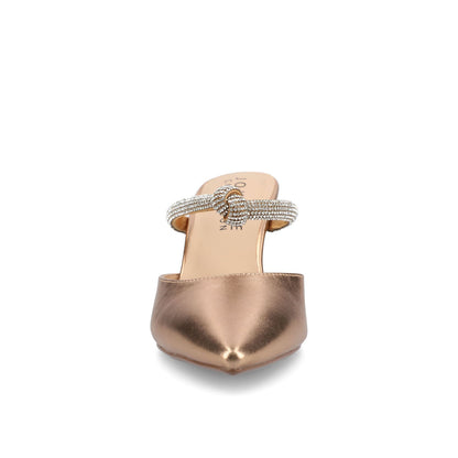 Journee LUNNA MULE STILETTO HEELS IN FAUX SUEDE - Bronze PU