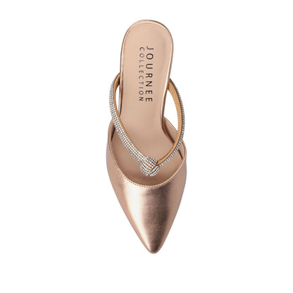Journee LUNNA MULE STILETTO HEELS IN FAUX SUEDE - Bronze PU