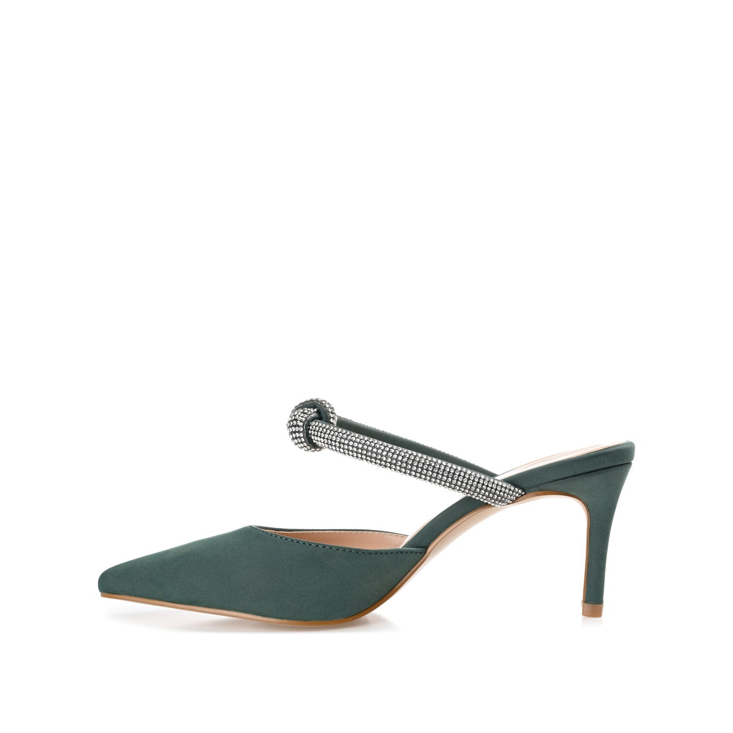 Journee LUNNA MULE STILETTO HEELS IN FAUX SUEDE - Green