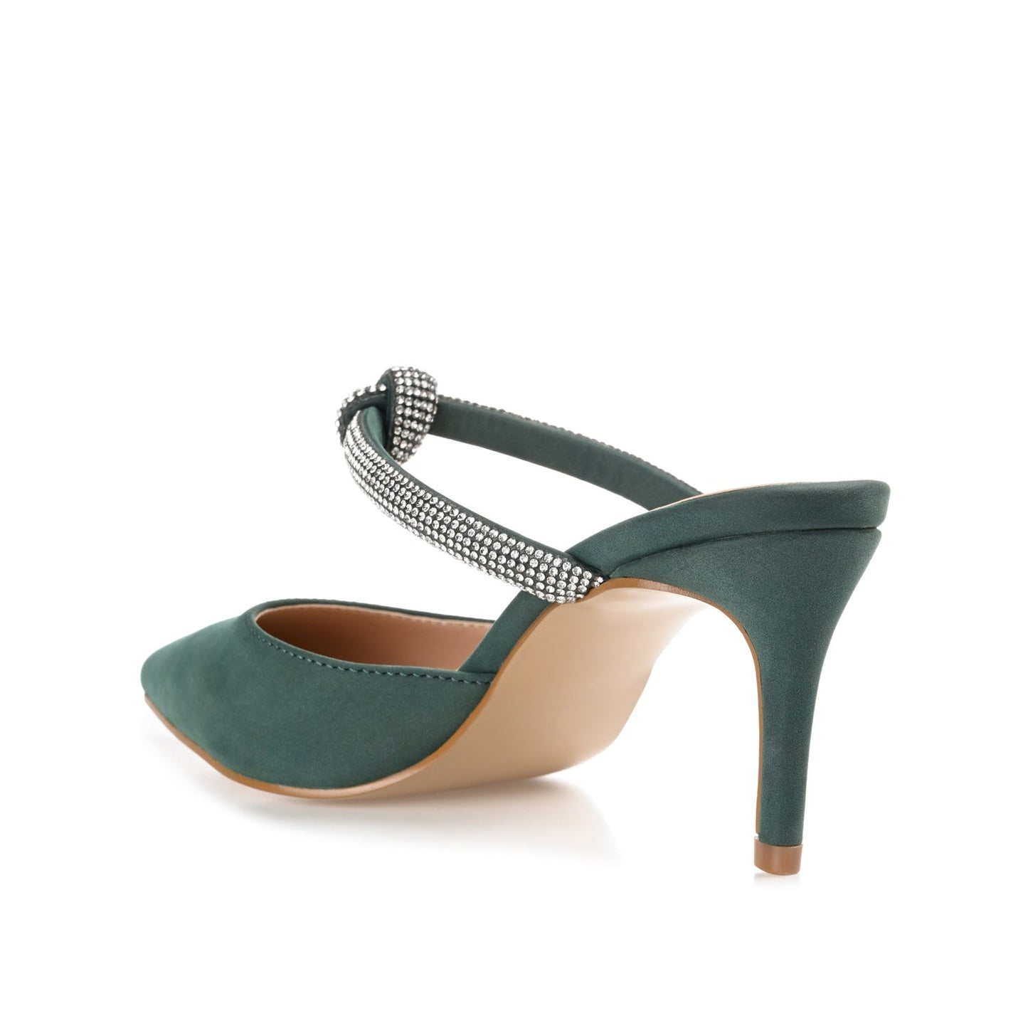 Journee LUNNA MULE STILETTO HEELS IN FAUX SUEDE - Green