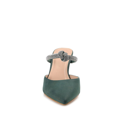 Journee LUNNA MULE STILETTO HEELS IN FAUX SUEDE - Green