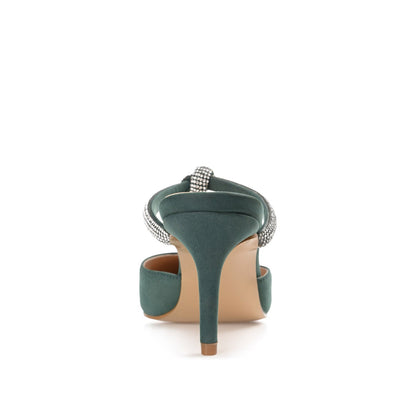 Journee LUNNA MULE STILETTO HEELS IN FAUX SUEDE - Green