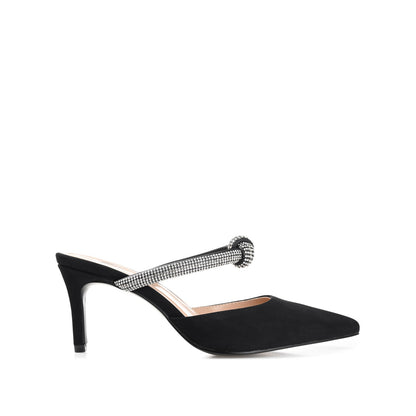 Journee LUNNA MULE STILETTO HEELS IN FAUX SUEDE - Black