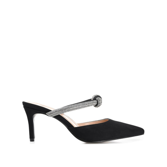 Journee LUNNA MULE STILETTO HEELS IN FAUX SUEDE - Black