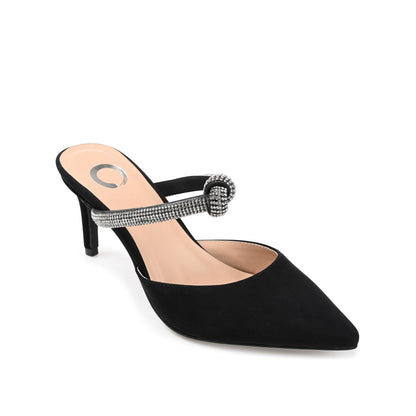 Journee LUNNA MULE STILETTO HEELS IN FAUX SUEDE - Black