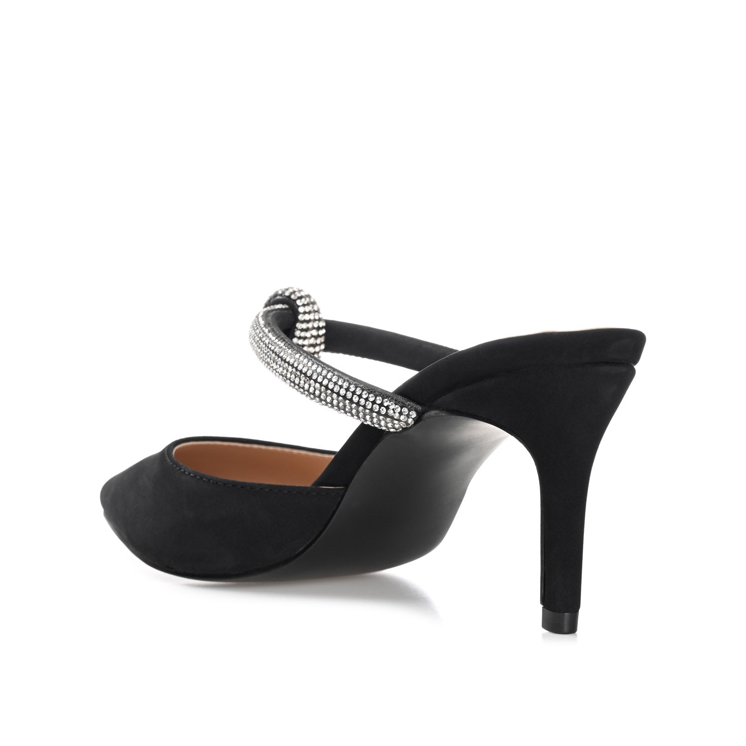 Journee LUNNA MULE STILETTO HEELS IN FAUX SUEDE - Black