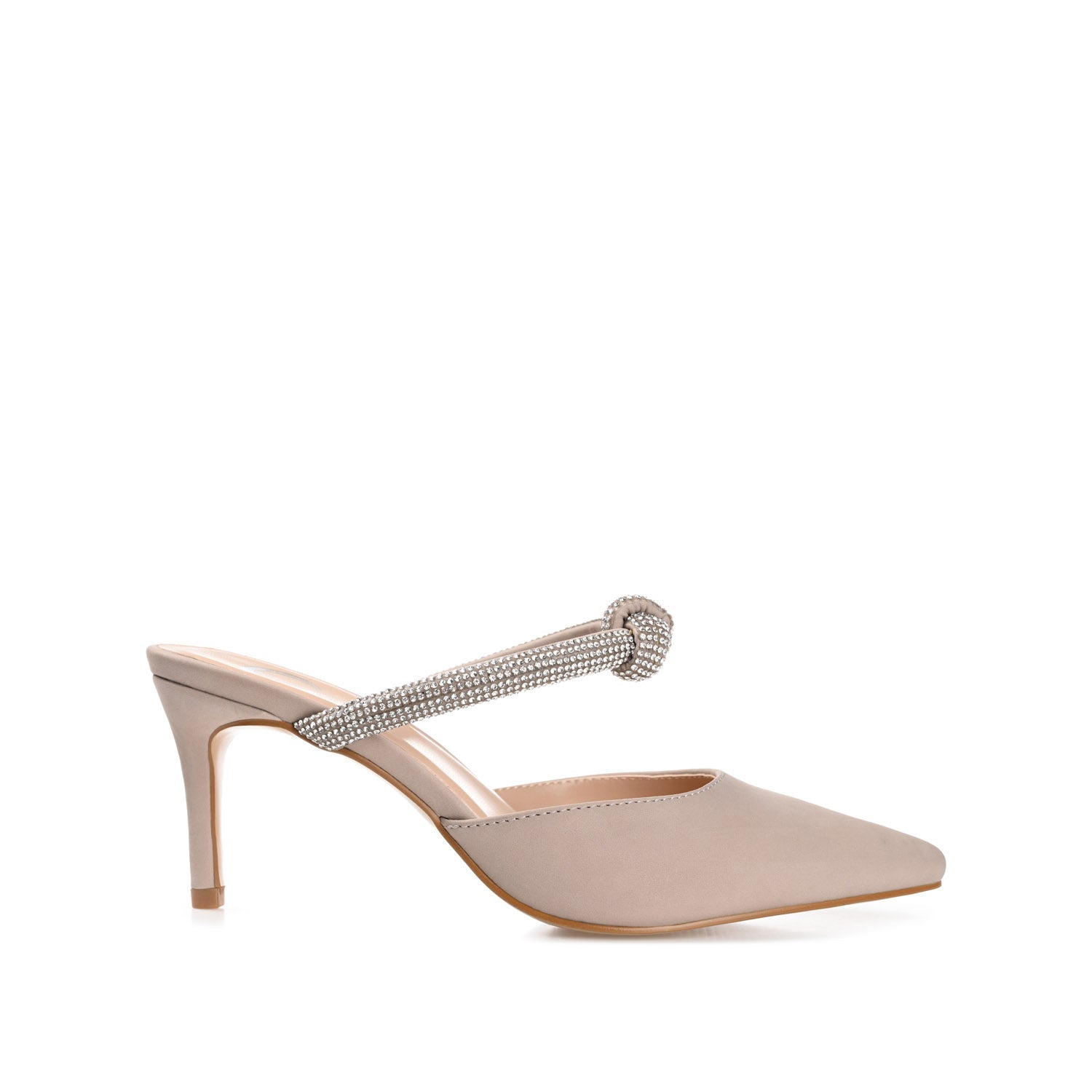 Journee LUNNA MULE STILETTO HEELS IN FAUX SUEDE - Beige