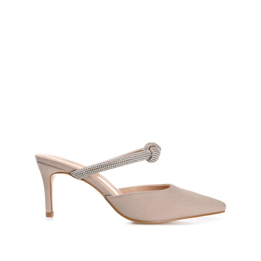 Journee LUNNA MULE STILETTO HEELS IN FAUX SUEDE - Beige