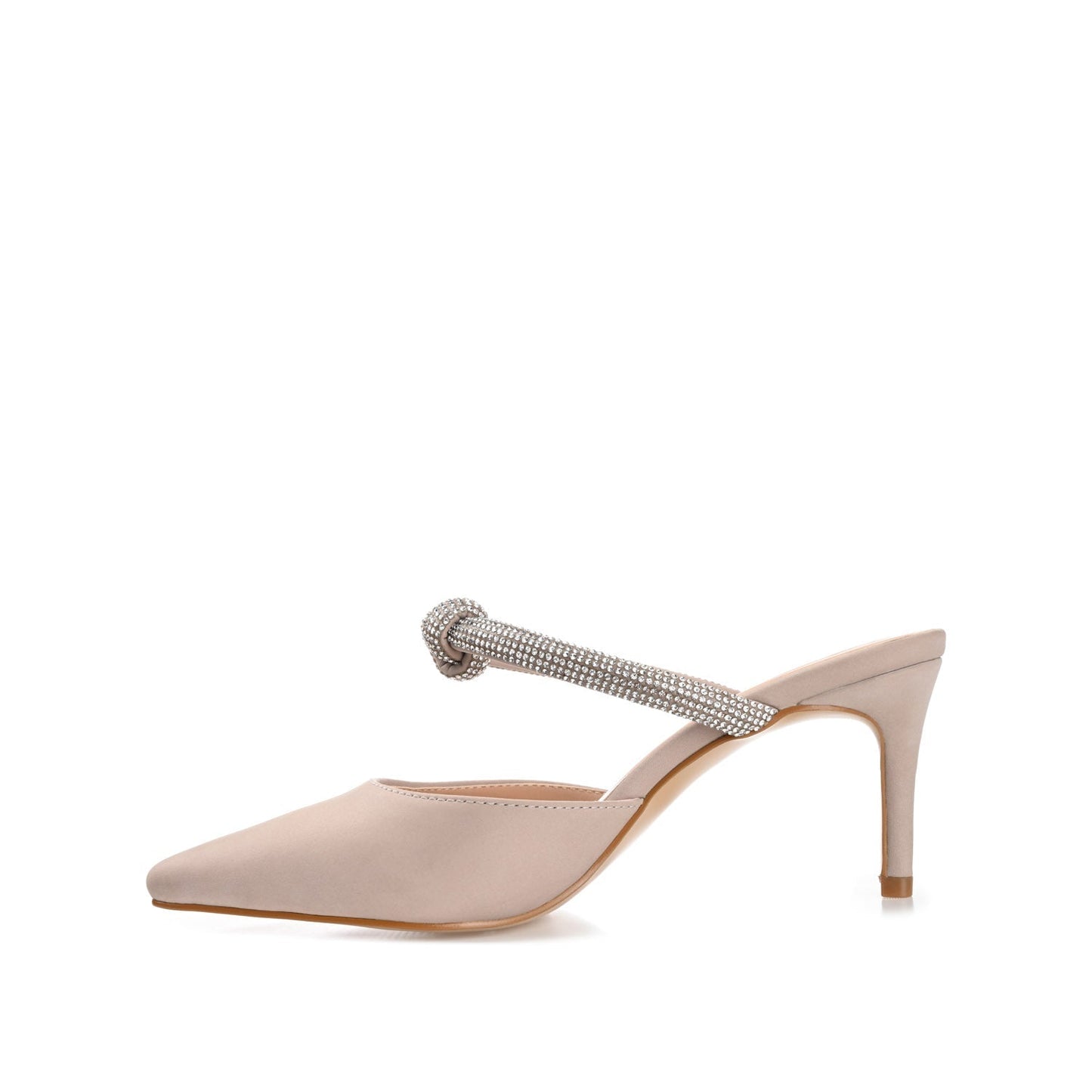 Journee LUNNA MULE STILETTO HEELS IN FAUX SUEDE - Beige