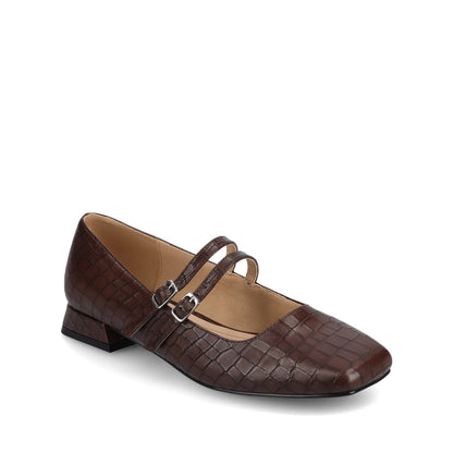 Journee GREDAH MARY JANE DRESS FLATS IN WIDE - Brown Croco