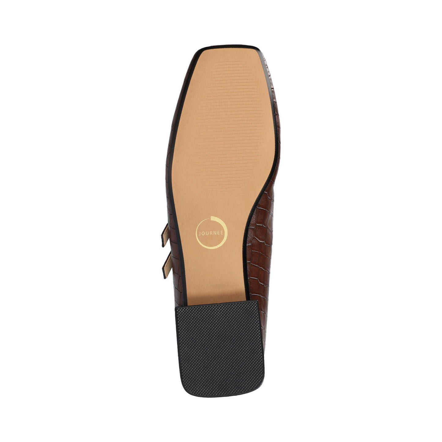 Journee GREDAH MARY JANE DRESS FLATS IN WIDE - Brown Croco