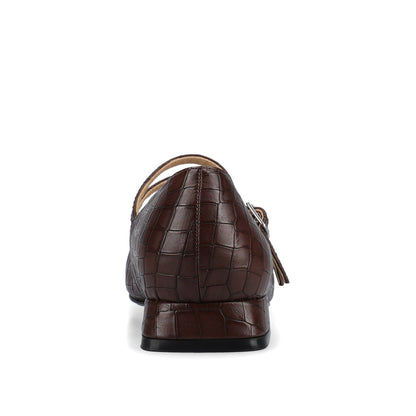 Journee GREDAH MARY JANE DRESS FLATS IN WIDE - Brown Croco