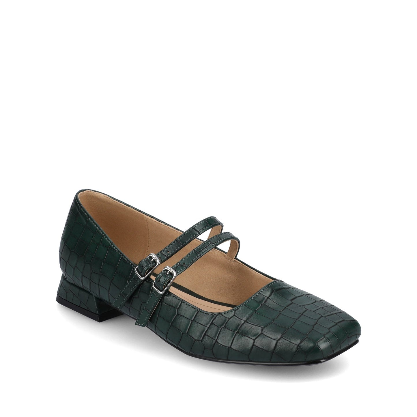 Journee GREDAH MARY JANE DRESS FLATS IN WIDE - Green Croco