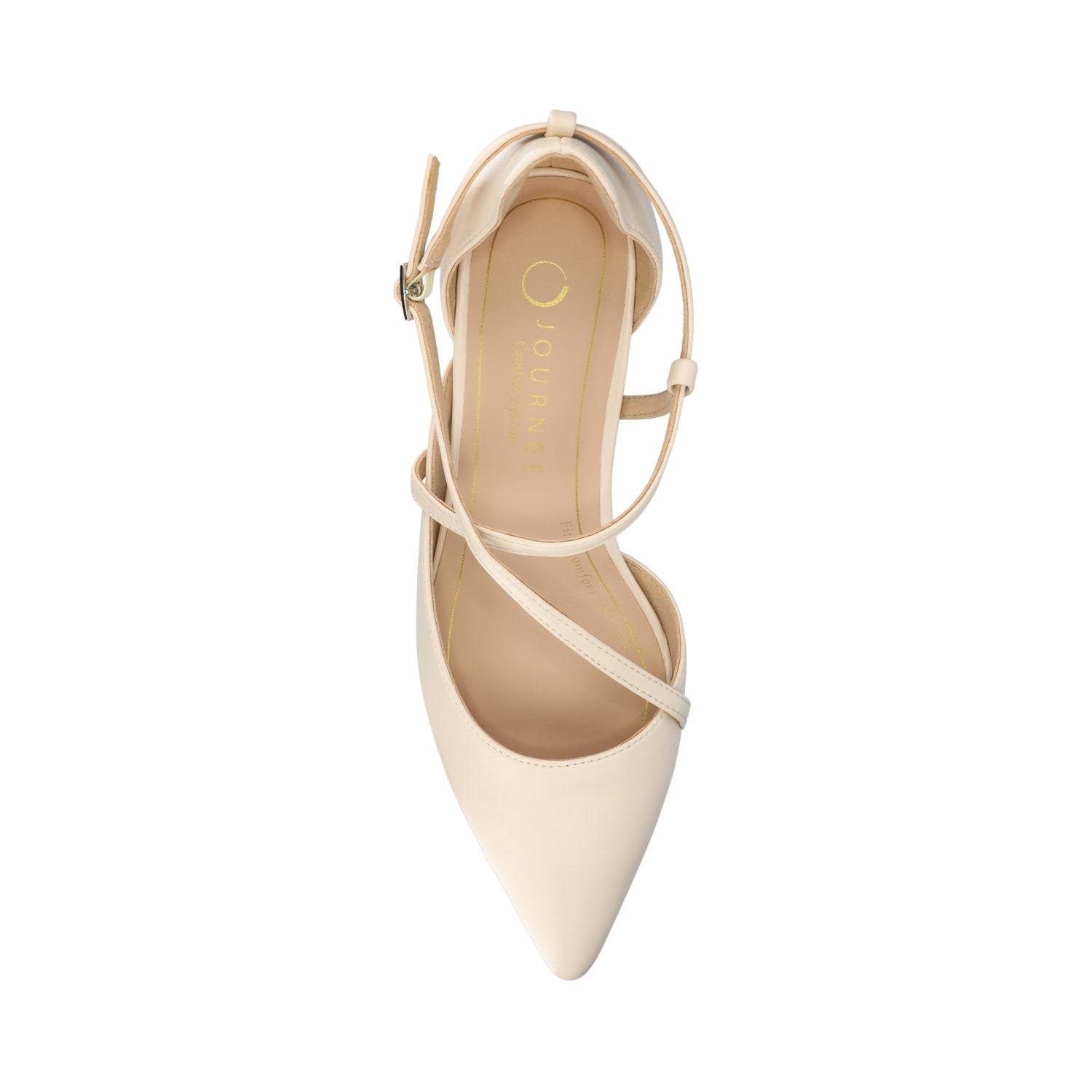 Journee GALVINN LOW BLOCK HEELS IN WIDE - Bone PU