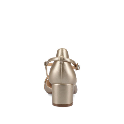 Journee GALVINN LOW BLOCK HEELS IN WIDE - Champagne PU