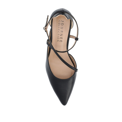 Journee GALVINN LOW BLOCK HEELS IN WIDE - Black PU
