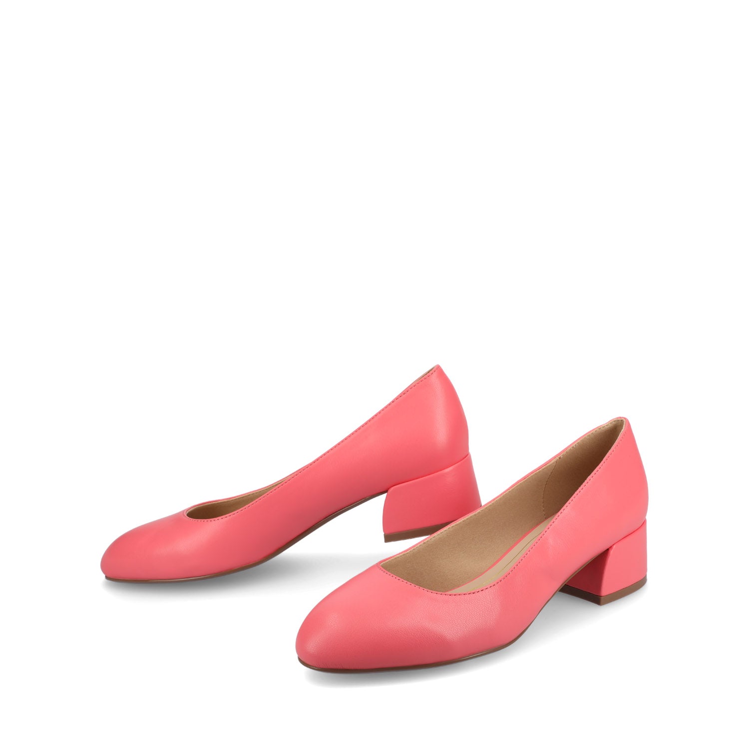 Journee SAAR II VEGAN LEATHER PUMP HEELS IN WIDE - Coral PU
