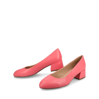 Journee SAAR II VEGAN LEATHER PUMP HEELS IN WIDE - Coral PU