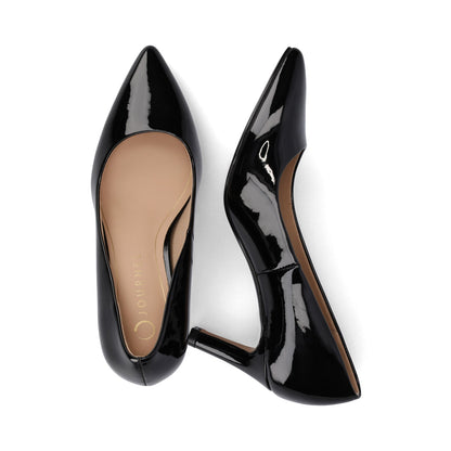 Journee SCYLEE PATENT STILETTO HEELS IN WIDE - Black Patent