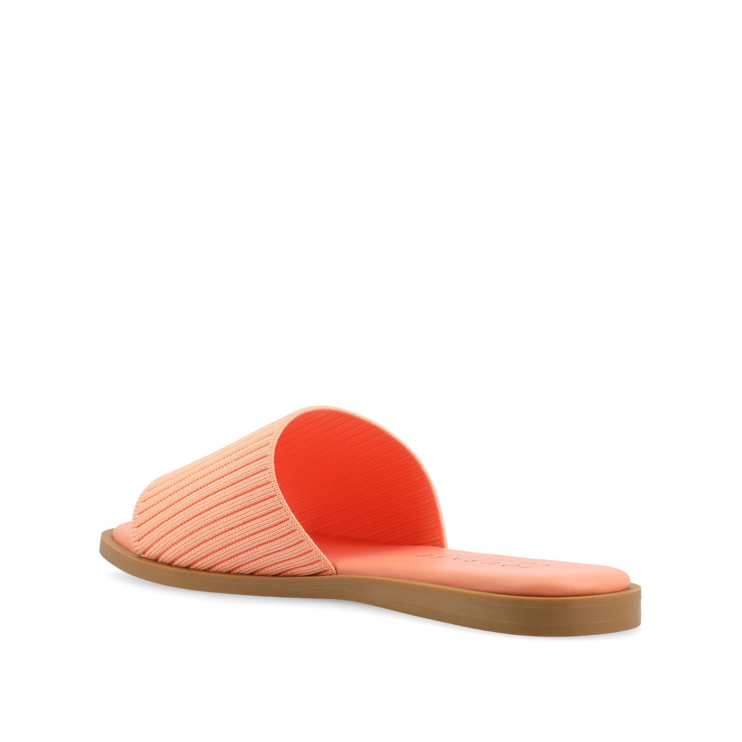Journee PRISILLA SLIDE SANDALS IN KNIT FABRIC - Peach