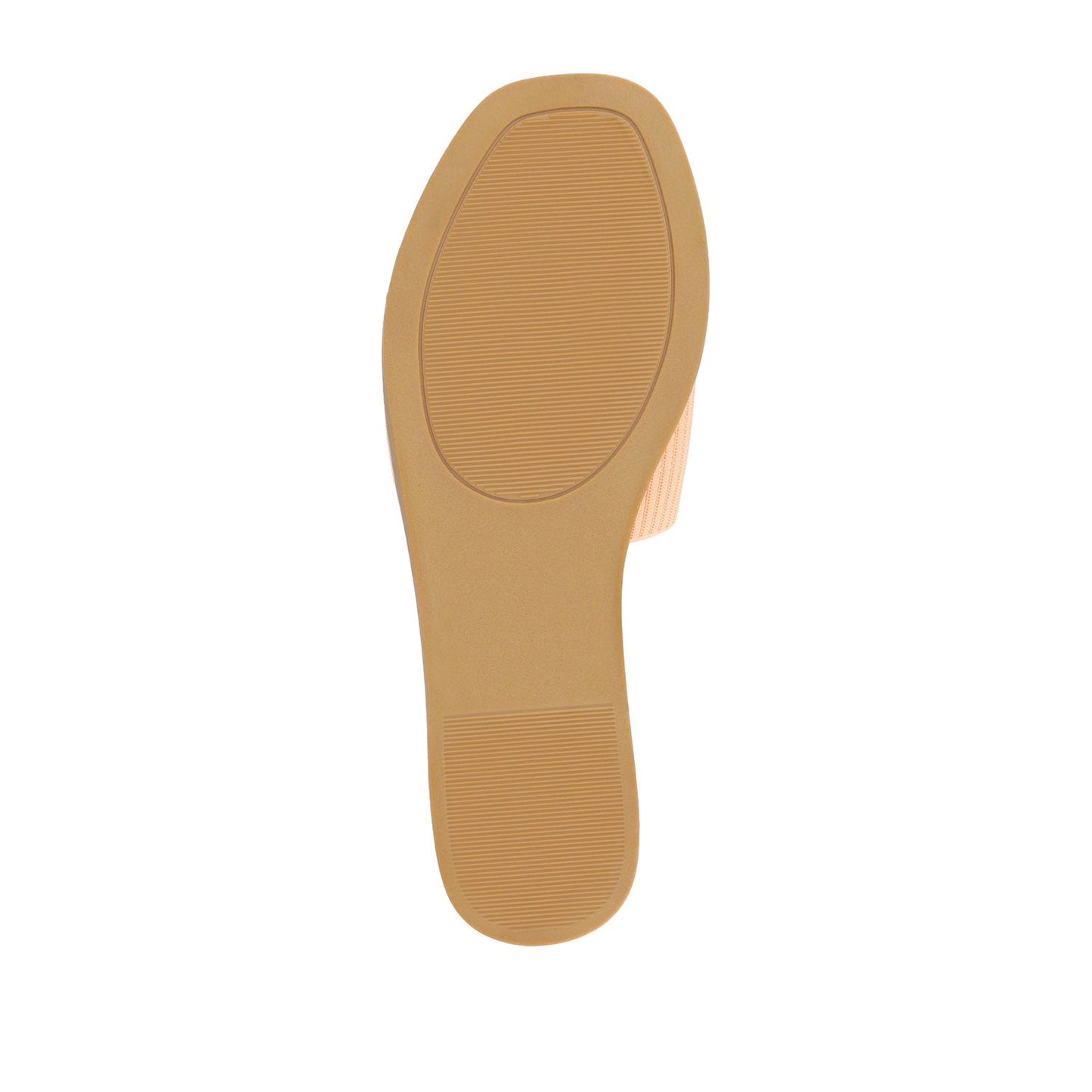 Journee PRISILLA SLIDE SANDALS IN KNIT FABRIC - Peach