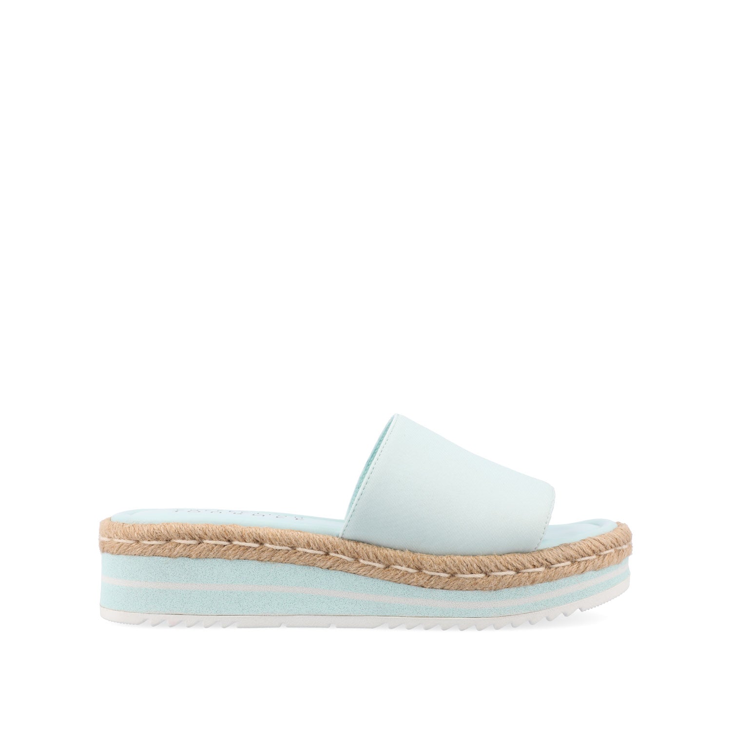 Journee ROSEY ESPADRILLE WEDGE HEELED SLIDE SANDALS IN STATEMENT - Blue