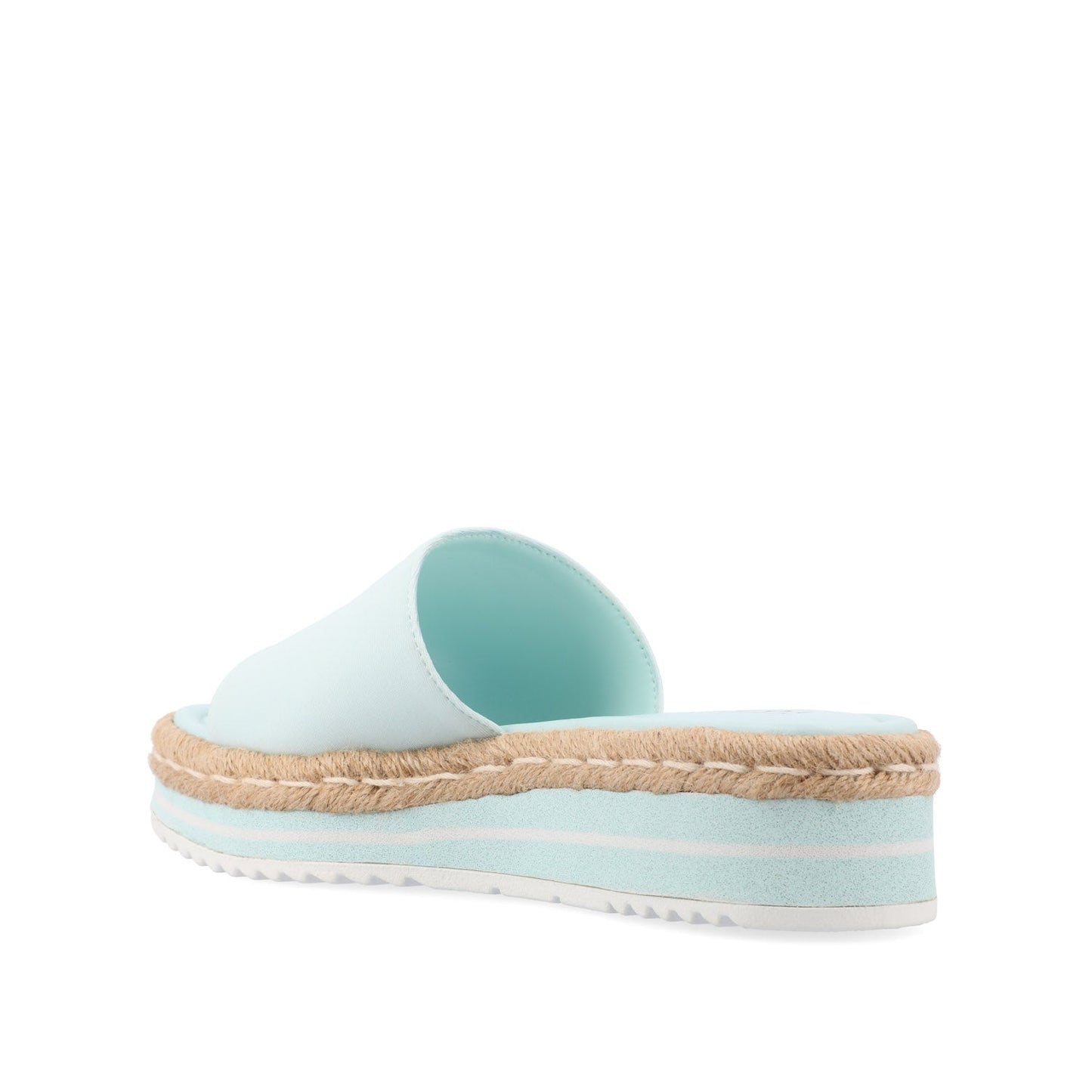 Journee ROSEY ESPADRILLE WEDGE HEELED SLIDE SANDALS IN STATEMENT - Blue
