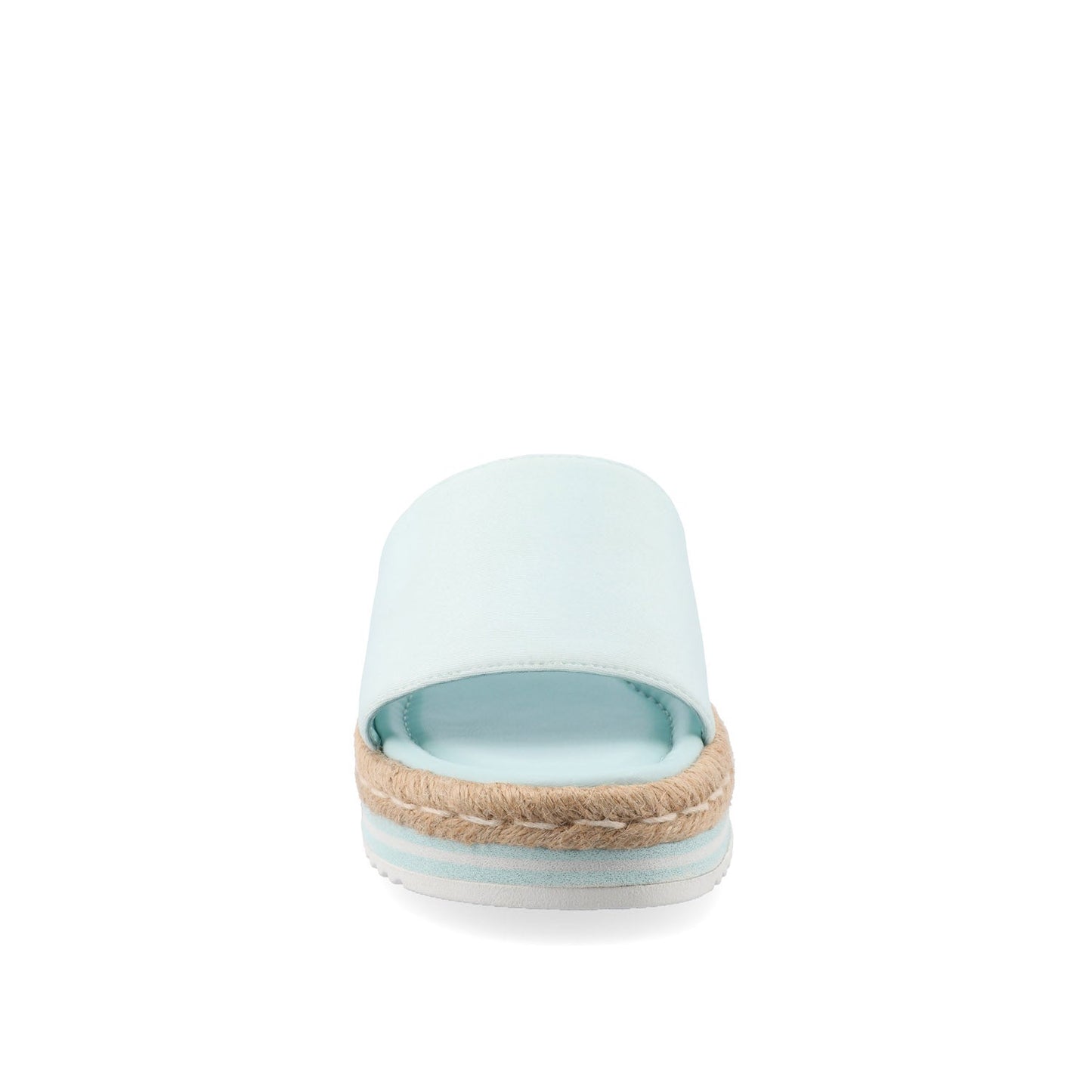 Journee ROSEY ESPADRILLE WEDGE HEELED SLIDE SANDALS IN STATEMENT - Blue