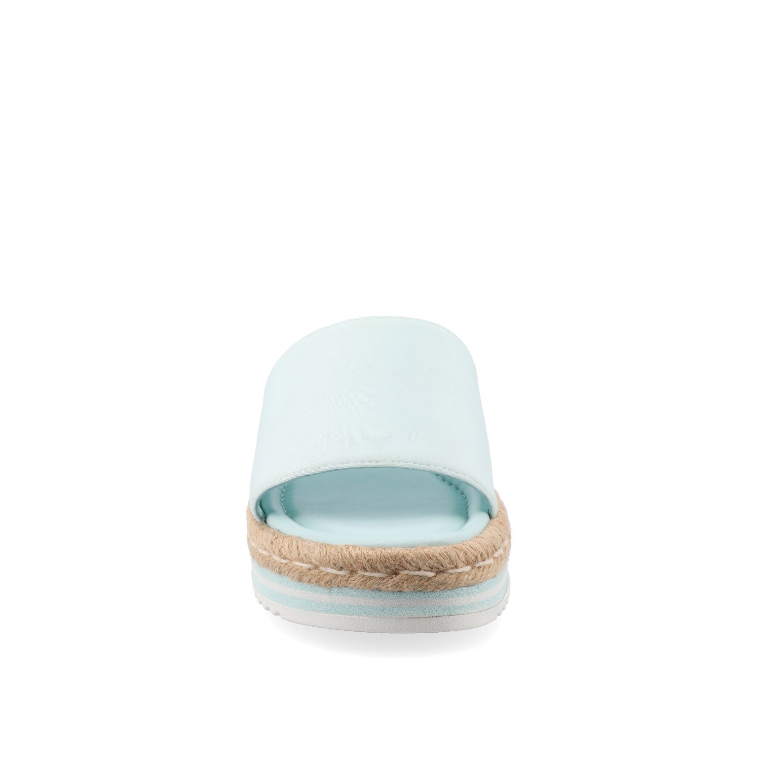 Journee ROSEY ESPADRILLE WEDGE HEELED SLIDE SANDALS IN STATEMENT - Blue