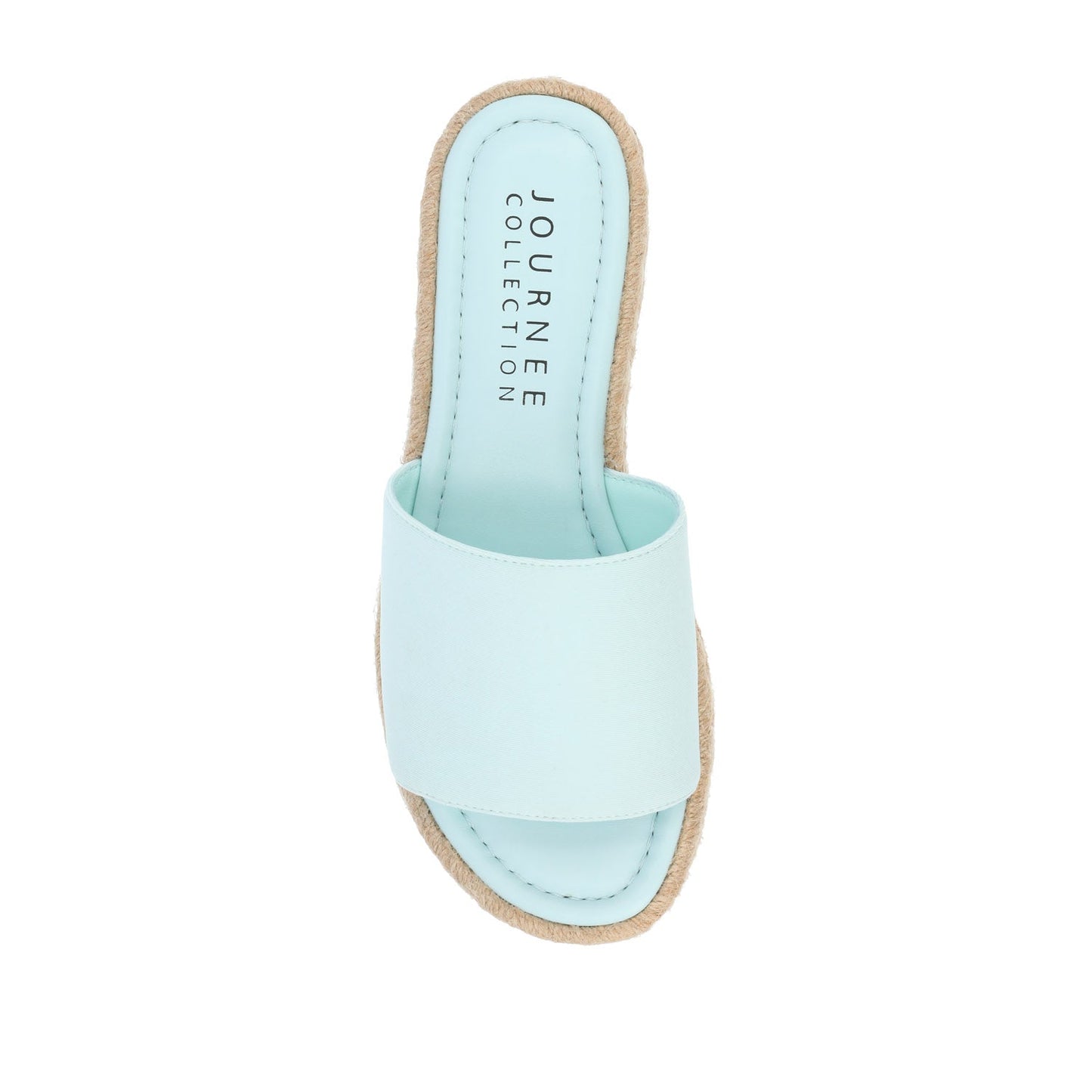 Journee ROSEY ESPADRILLE WEDGE HEELED SLIDE SANDALS IN STATEMENT - Blue