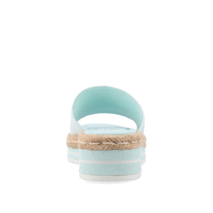 Journee ROSEY ESPADRILLE WEDGE HEELED SLIDE SANDALS IN STATEMENT - Blue