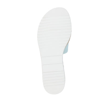 Journee ROSEY ESPADRILLE WEDGE HEELED SLIDE SANDALS IN STATEMENT - Blue