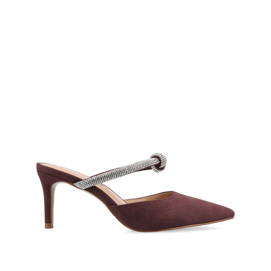 Journee LUNNA MULE STILETTO HEELS IN FAUX SUEDE - Wine