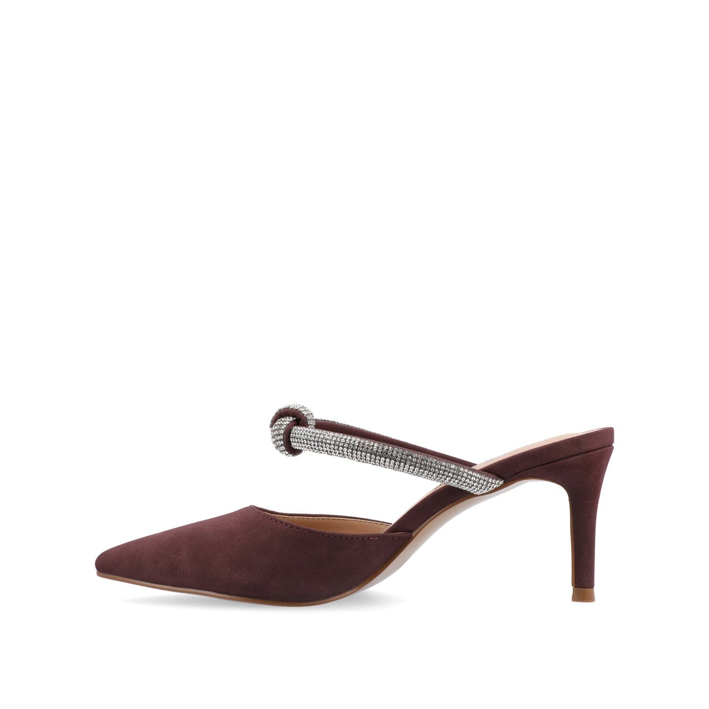 Journee LUNNA MULE STILETTO HEELS IN FAUX SUEDE - Wine