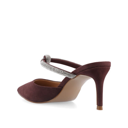 Journee LUNNA MULE STILETTO HEELS IN FAUX SUEDE - Wine
