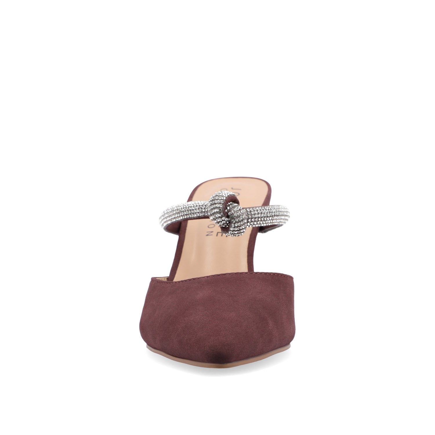 Journee LUNNA MULE STILETTO HEELS IN FAUX SUEDE - Wine