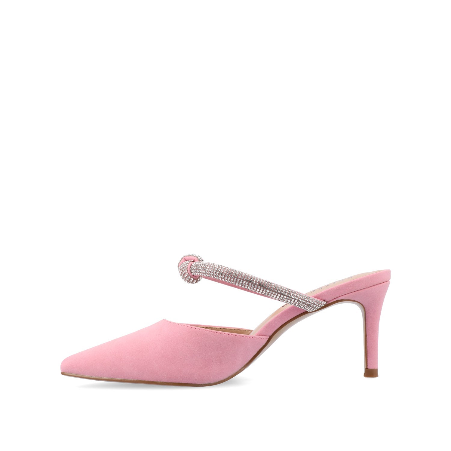 Journee LUNNA MULE STILETTO HEELS IN FAUX SUEDE - Pink