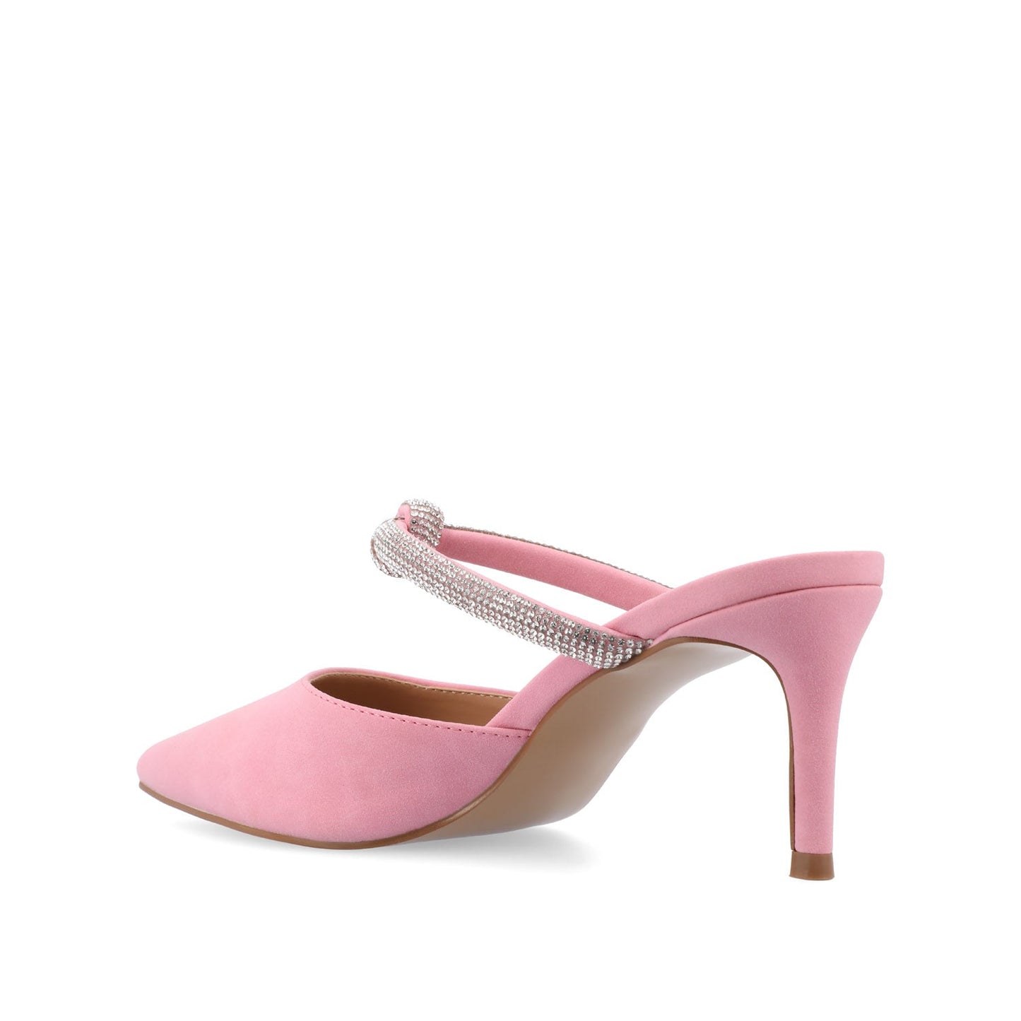 Journee LUNNA MULE STILETTO HEELS IN FAUX SUEDE - Pink