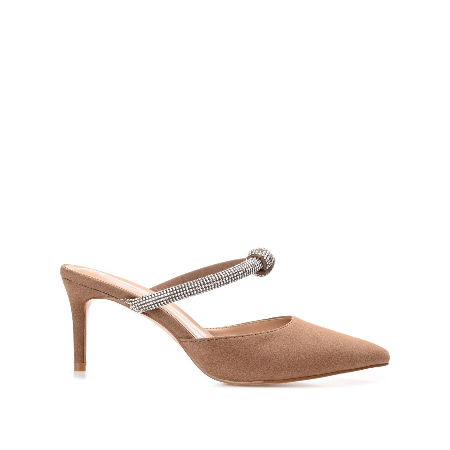 Journee LUNNA MULE STILETTO HEELS IN FAUX SUEDE - Brown