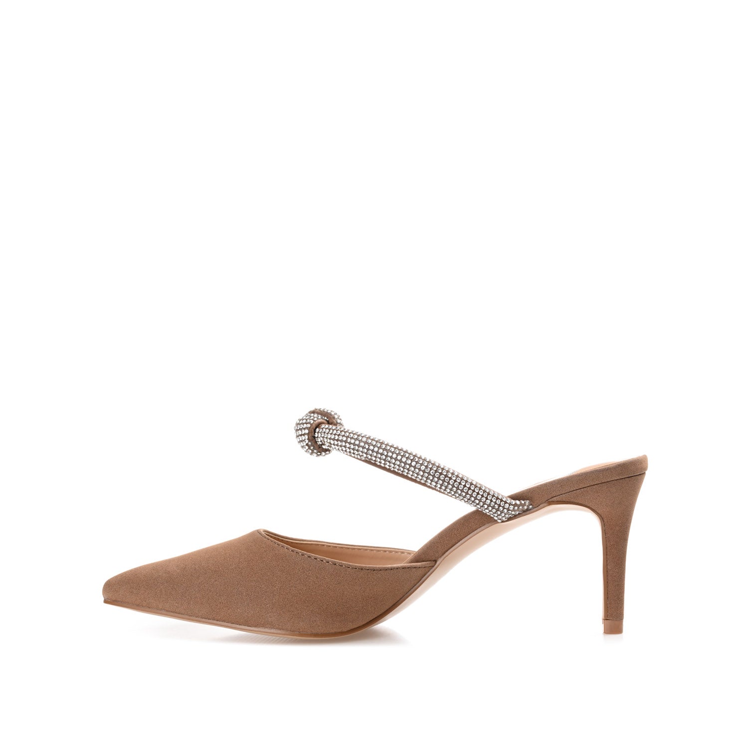 Journee LUNNA MULE STILETTO HEELS IN FAUX SUEDE - Brown