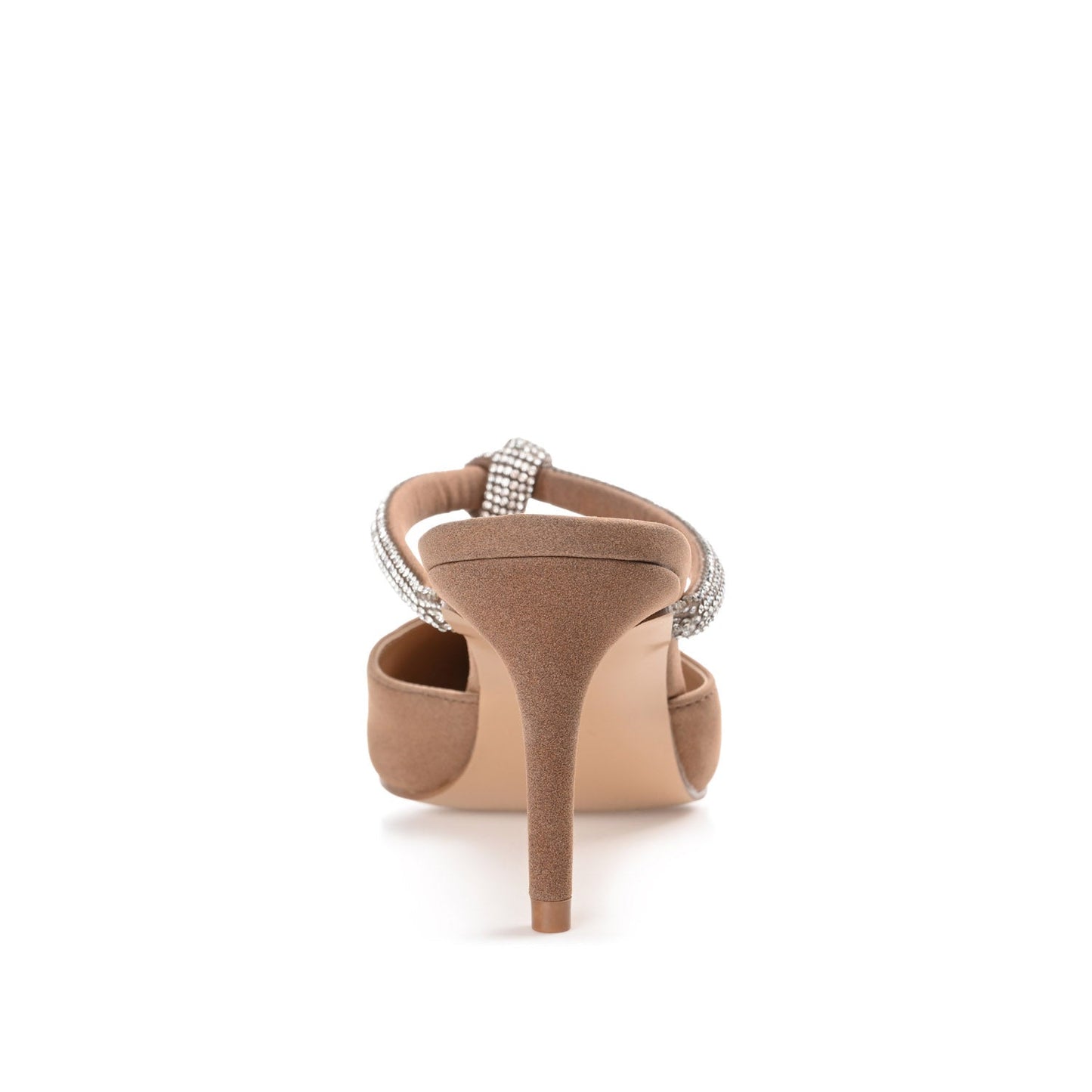 Journee LUNNA MULE STILETTO HEELS IN FAUX SUEDE - Brown
