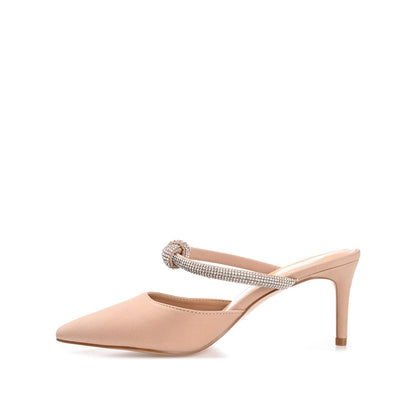 Journee LUNNA MULE STILETTO HEELS IN FAUX SUEDE - Tan