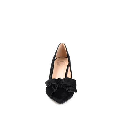 Journee CRYSTOL STILETTO PUMP HEELS IN VELVET - Black