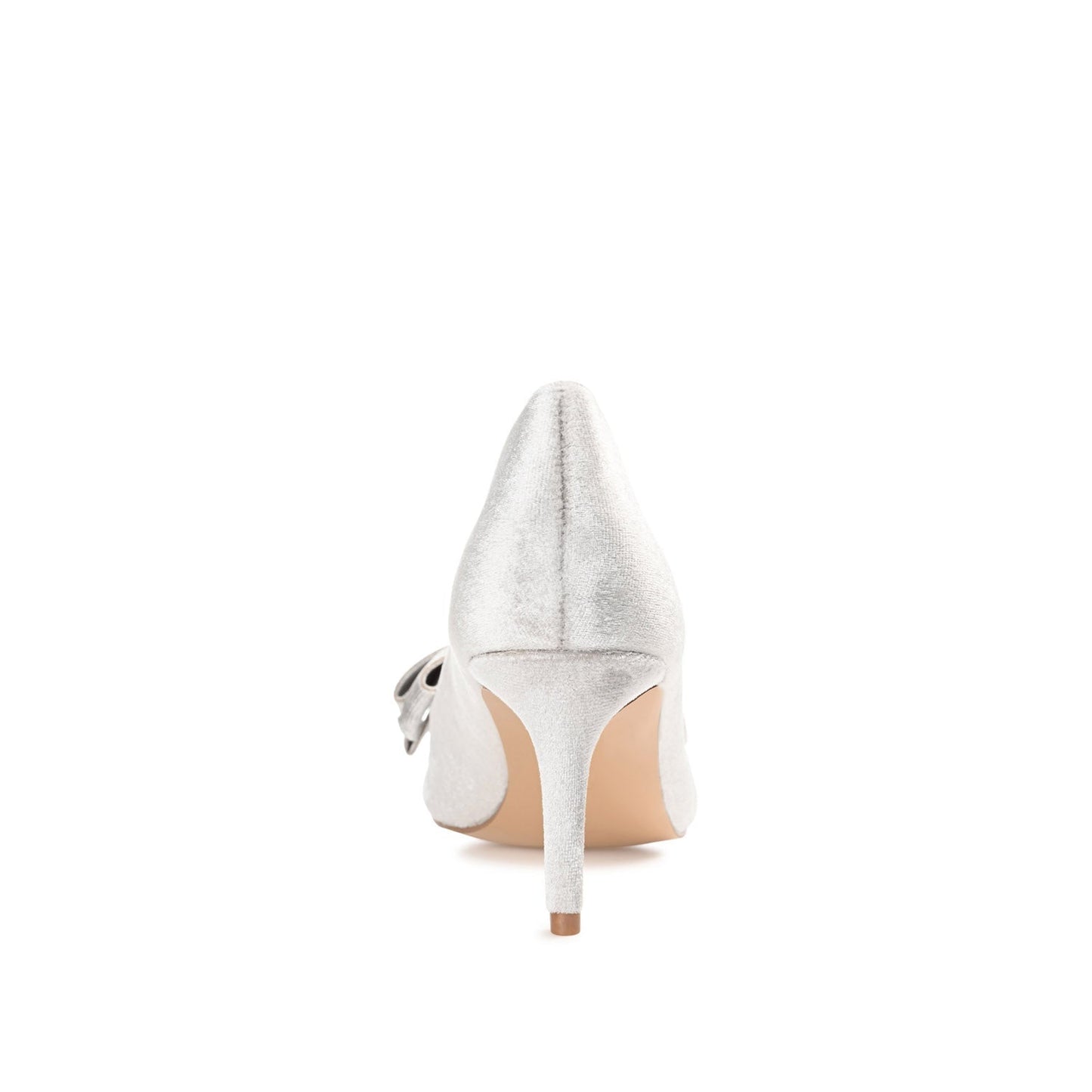 Journee CRYSTOL STILETTO PUMP HEELS IN VELVET - Grey