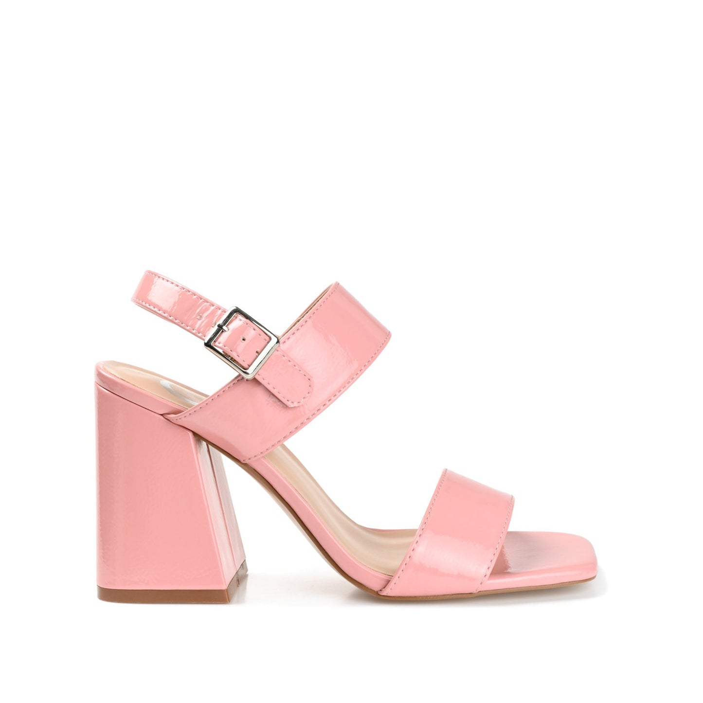 Journee ADRAS STRAPPY BLOCK HEELS IN PATENT - Pink Patent