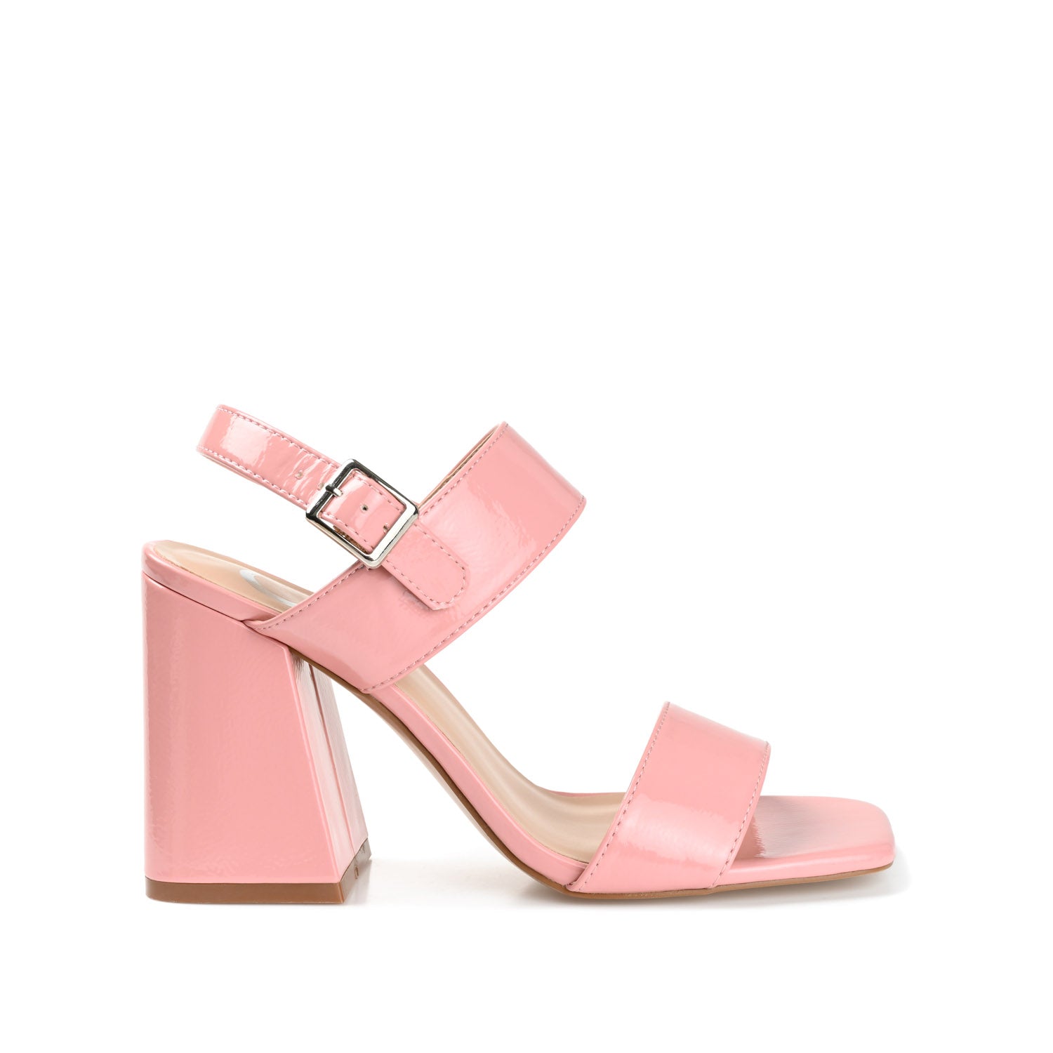 Journee ADRAS STRAPPY BLOCK HEELS IN PATENT - Pink Patent
