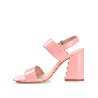 Journee ADRAS STRAPPY BLOCK HEELS IN PATENT - Pink Patent