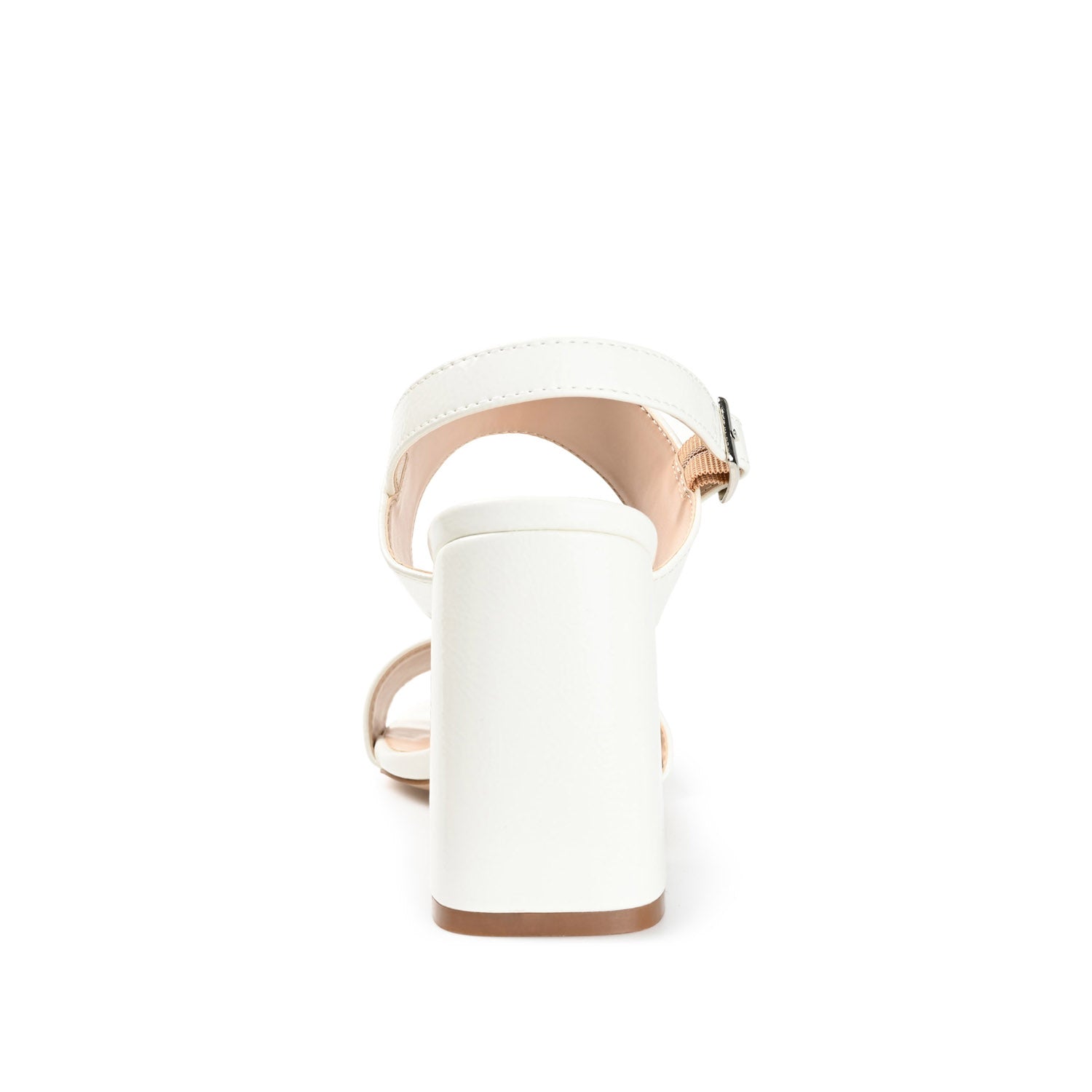 Journee ADRAS STRAPPY BLOCK HEELS IN PATENT - White Patent