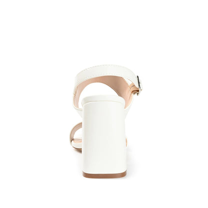 Journee ADRAS STRAPPY BLOCK HEELS IN PATENT - White Patent