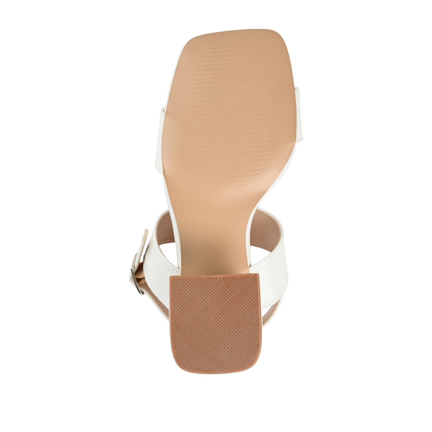Journee ADRAS STRAPPY BLOCK HEELS IN PATENT - White Patent